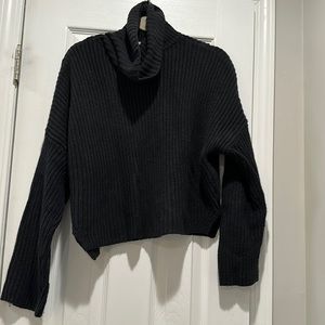 Abercrombie Black Drop Sleeve, Slightly Cropped Sweater